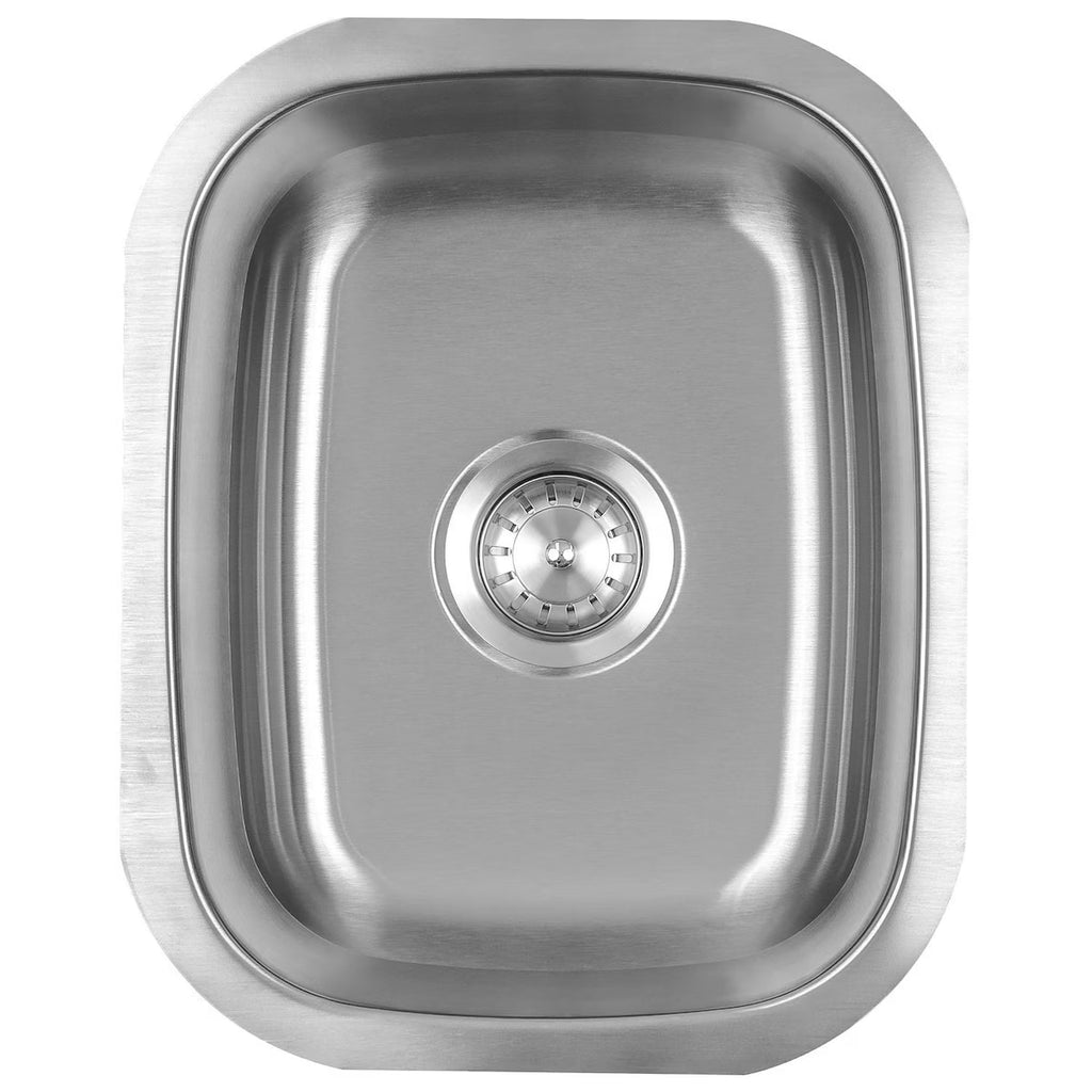 19 X 15 Stainless Steel Undermount Sink W/ Single Handle Hot/Cold Goose Neck Faucet