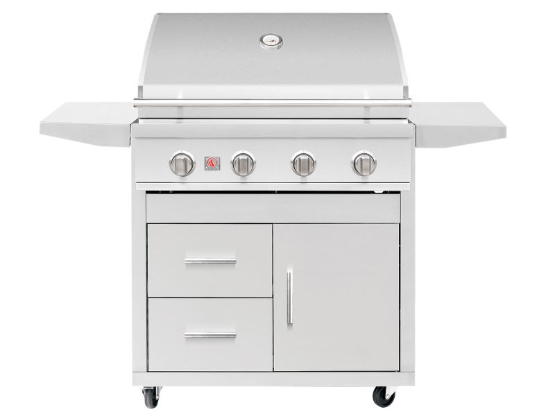 Summerset Sizzler 32-Inch 4-Burner Freestanding Gas Grill on Deluxe Cart (SZR32+DCCART)