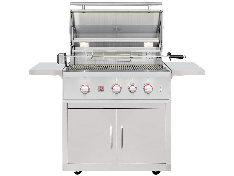 Summerset TRL Pro 32-Inch 3 Burner Freestanding Gas Grill With Rear Infrared Burner and Rotisserie Kit (TRLPRO32+CART)