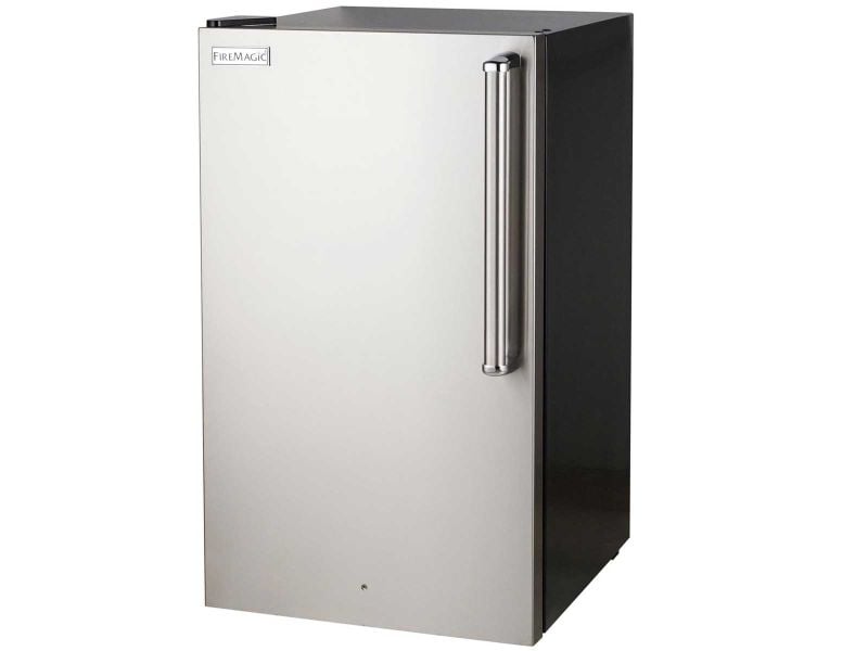 Fire Magic 20-Inch 4.0 Cu. Ft. Premium Left Hinge Compact Refrigerator with Stainless Steel Door and Black Cabinet (3598-DL)