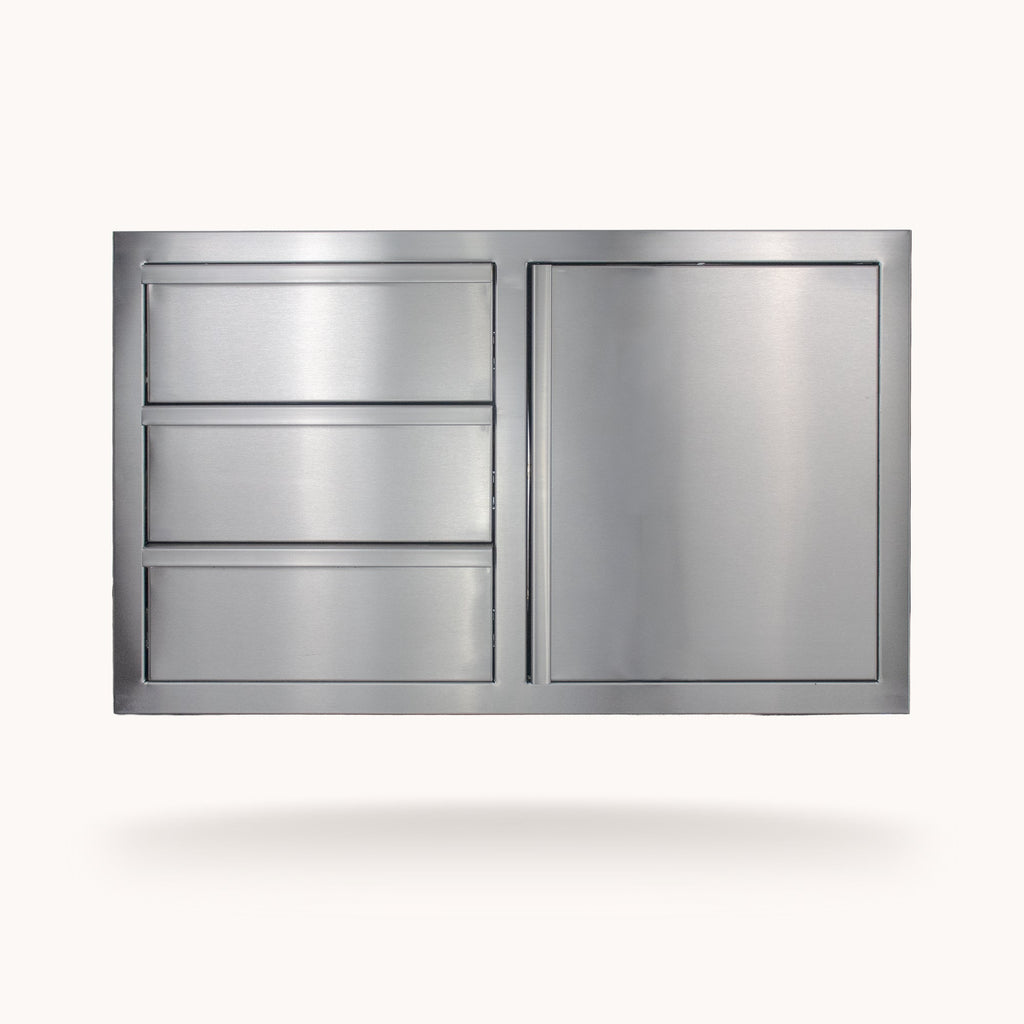 American Made Grills 36-in Deluxe 3-Drawer with Single Access Door Combo - DC3-36-AMG