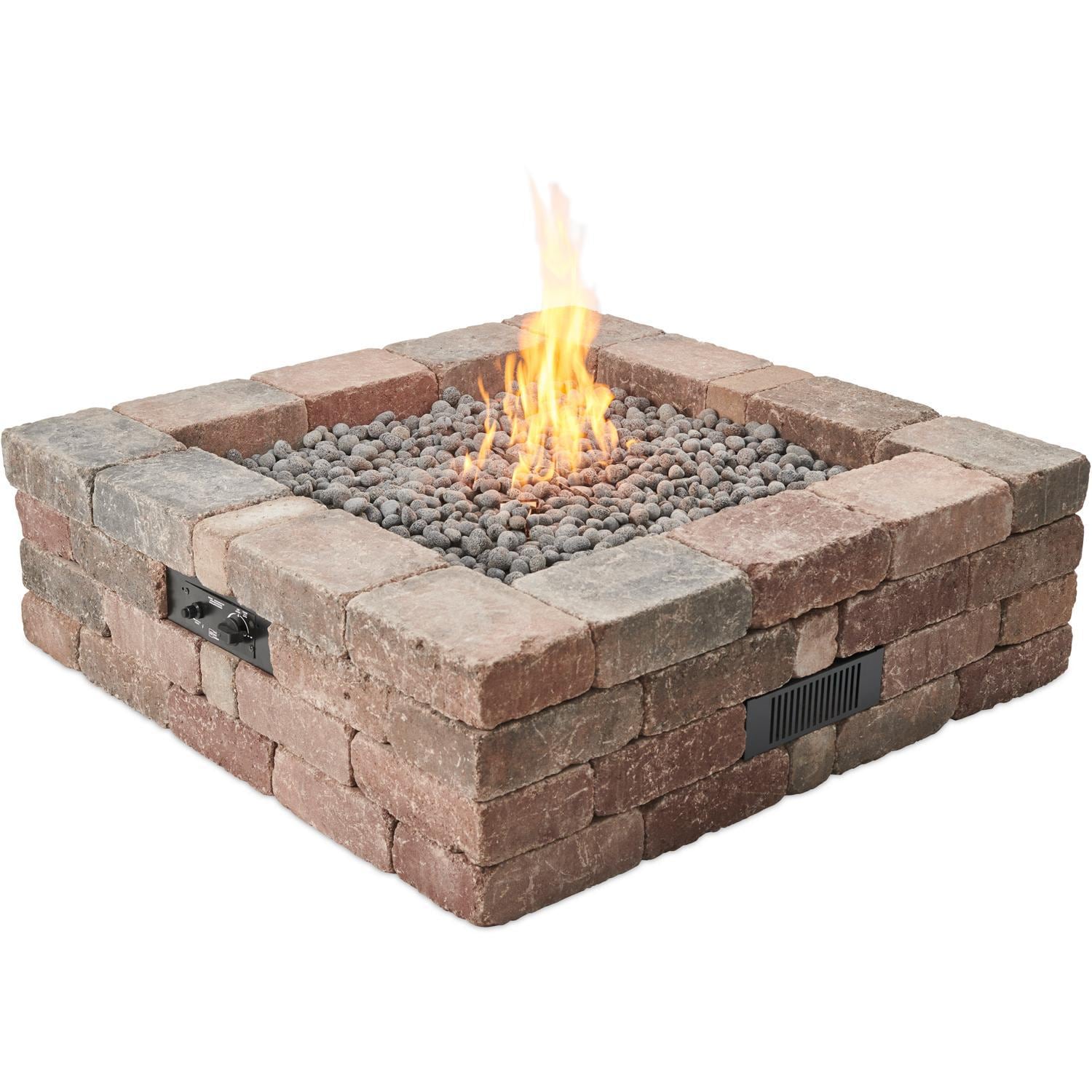 Bronson 51-Inch Square Concrete Fire Pit in Brown