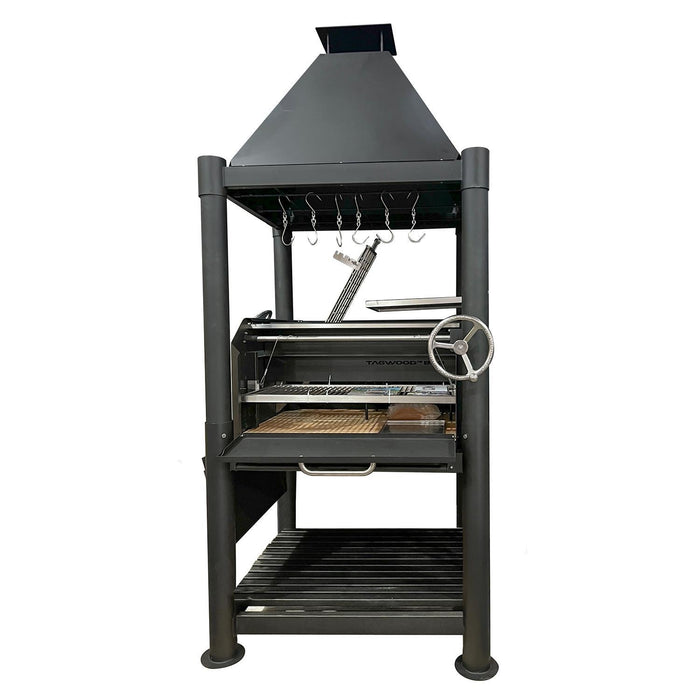 Tagwood BBQ Beast Argentine Wood Fire & Charcoal Grill - Black - BBQ02SIB