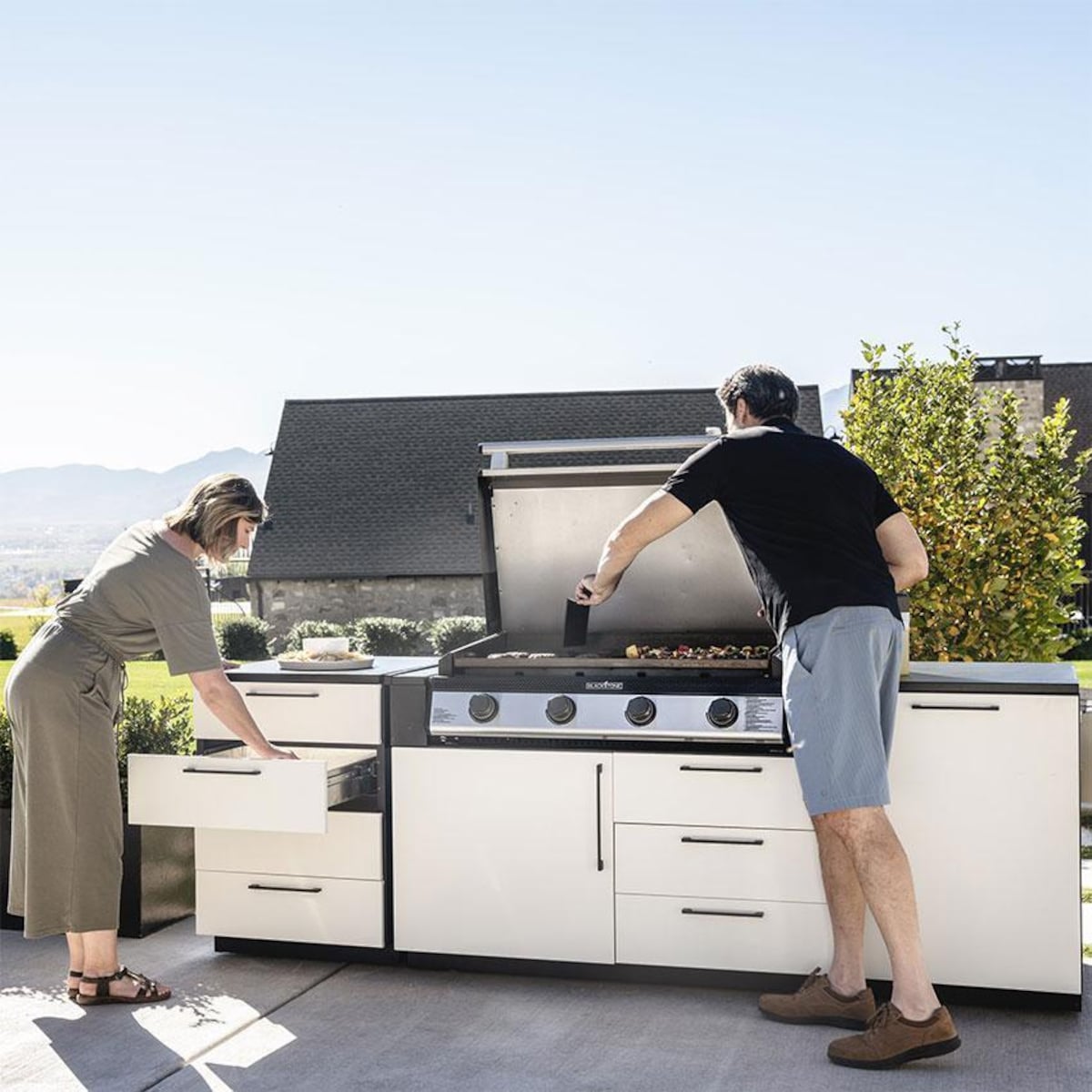 Blackstone 8 Ft Outdoor Kitchen Module Set w/ 36 Inch Built-In Natural Gas Griddle - KT24018