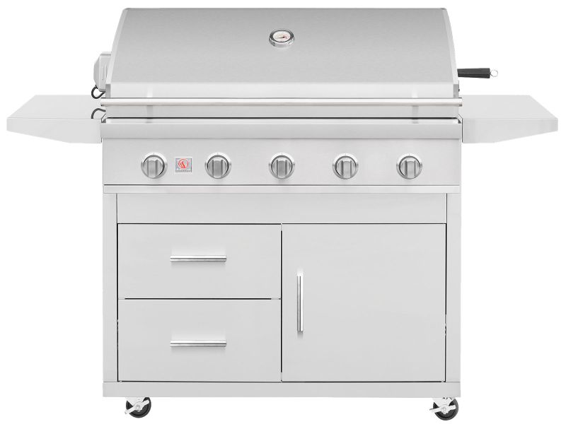 Summerset Sizzler 40-Inch 5-Burner Freestanding Gas Grill On Deluxe Cart (SZR40+DCCART)