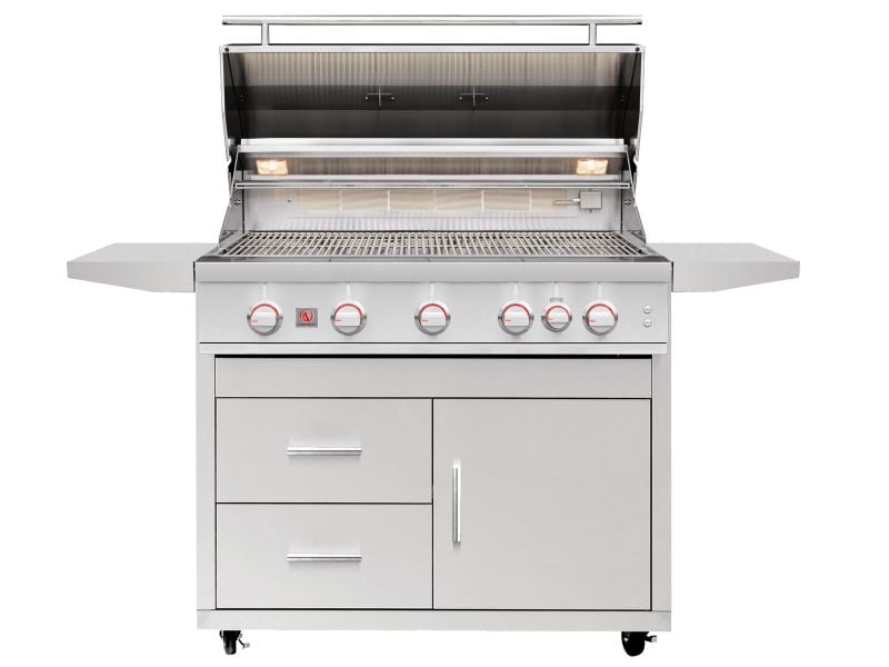 Summerset Sizzler Pro 40-Inch 5-Burner Freestanding Gas Grill With Rear Infrared Burner on Deluxe Cart (SZPRO40+DCCART)