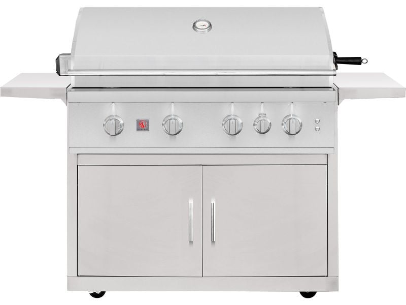 Summerset TRL Pro 40-Inch 4 Burner Freestanding Gas Grill With Rear Infrared Burner and Rotisserie Kit (TRLPRO40+CART)