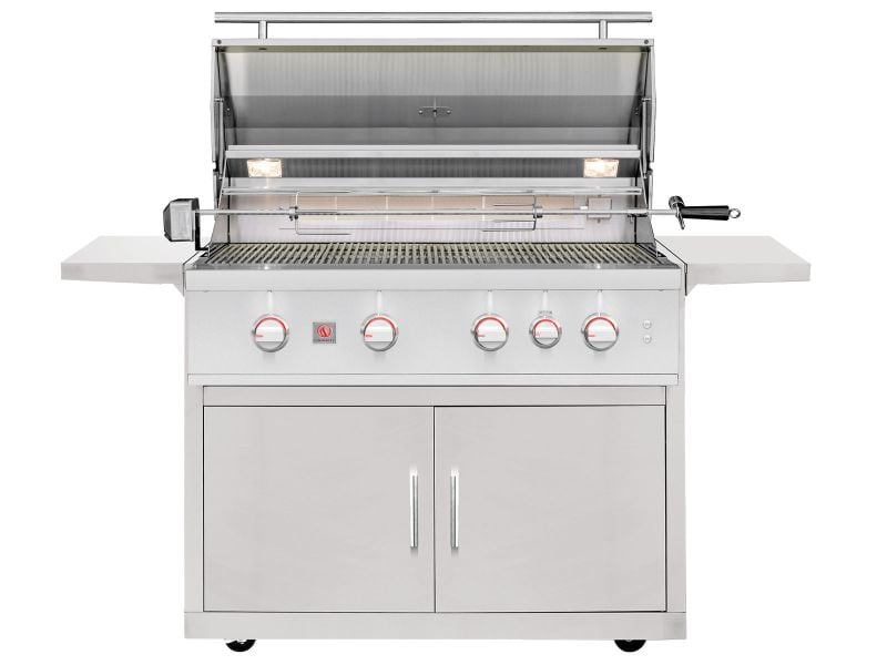 Summerset TRL Pro 40-Inch 4 Burner Freestanding Gas Grill With Rear Infrared Burner and Rotisserie Kit (TRLPRO40+CART)