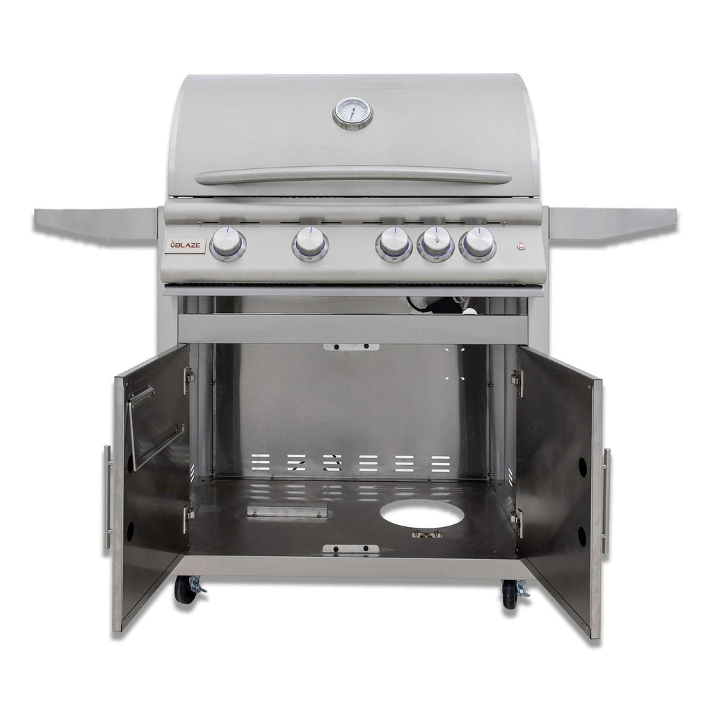 Blaze LTE+ 32-Inch 4-Burner Freestanding Gas Grill w/ Lift-Assist Hood and Rear Infrared Burner (BLZ-4LTE3+CART)