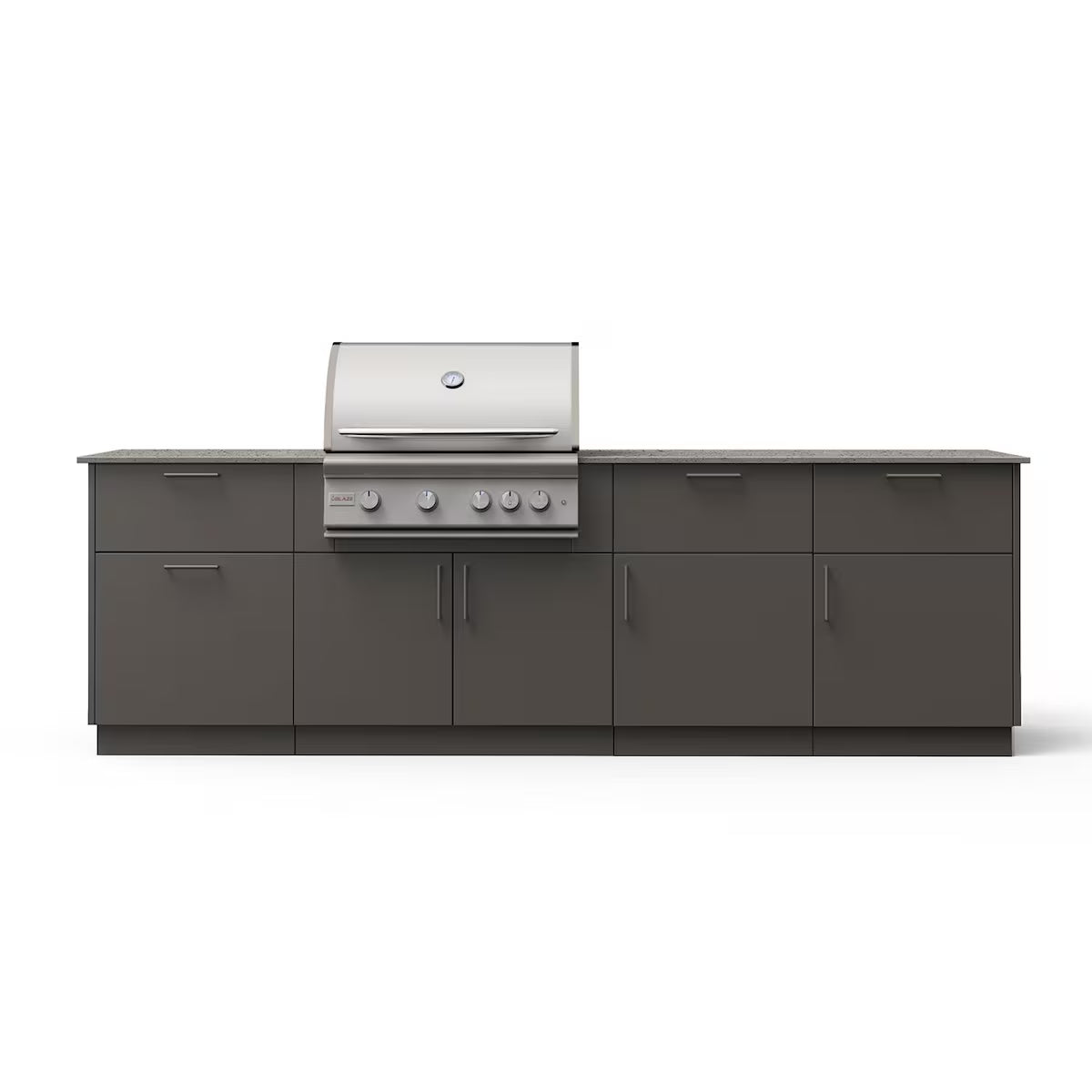Blaze High Noon 10-Ft Outdoor Kitchen Island w/ 32-Inch Marine Grade LTE+ Propane Grill in Architectural Bronze w/ Keon Countertop