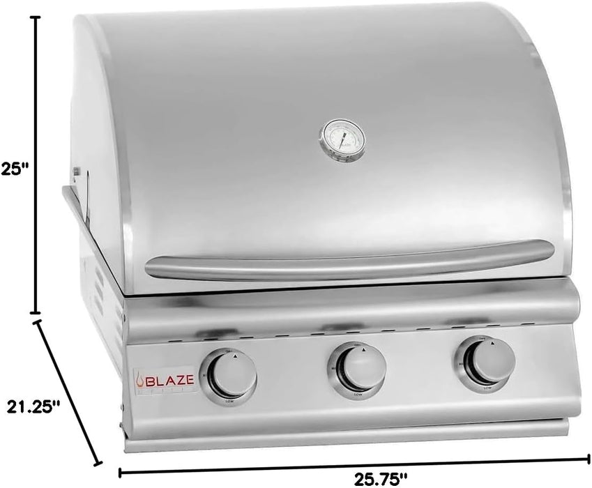 Blaze 25" LBM Grill, 3 Burner - Built In Propane Grill