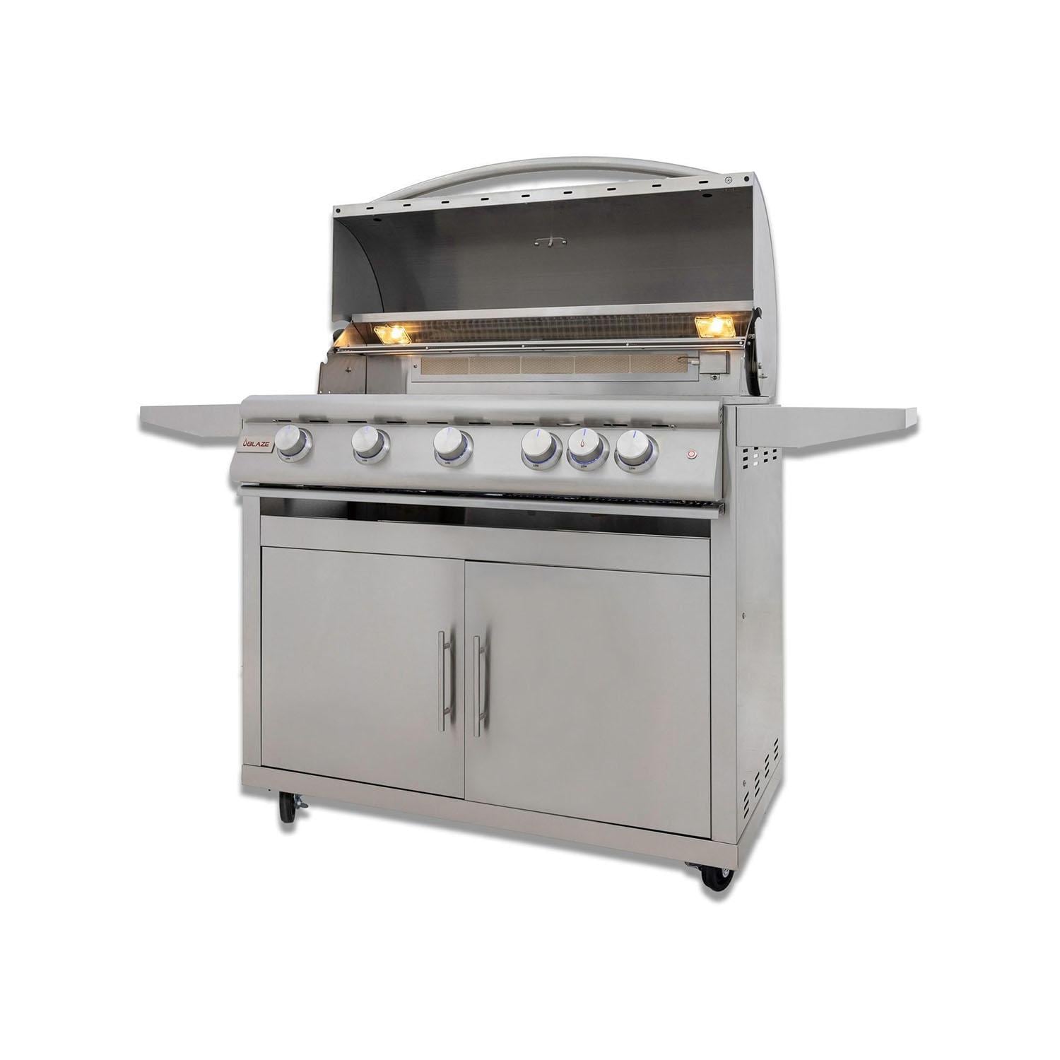 Blaze LTE+ 40-Inch 5-Burner Freestanding Gas Grill w/ Lift-Assist Hood and Rear Infrared Burner (BLZ-5LTE3+CART)