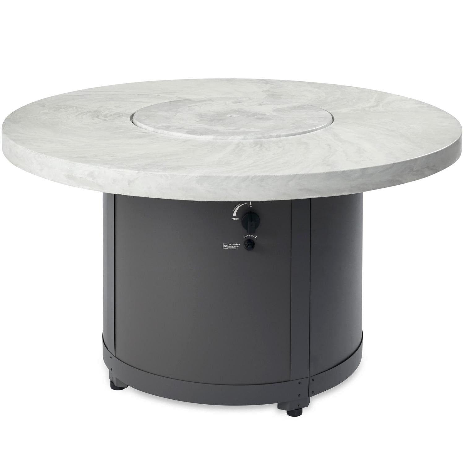 Beacon 48-Inch Round Powder Coated Steel Propane Fire Pit Table in White