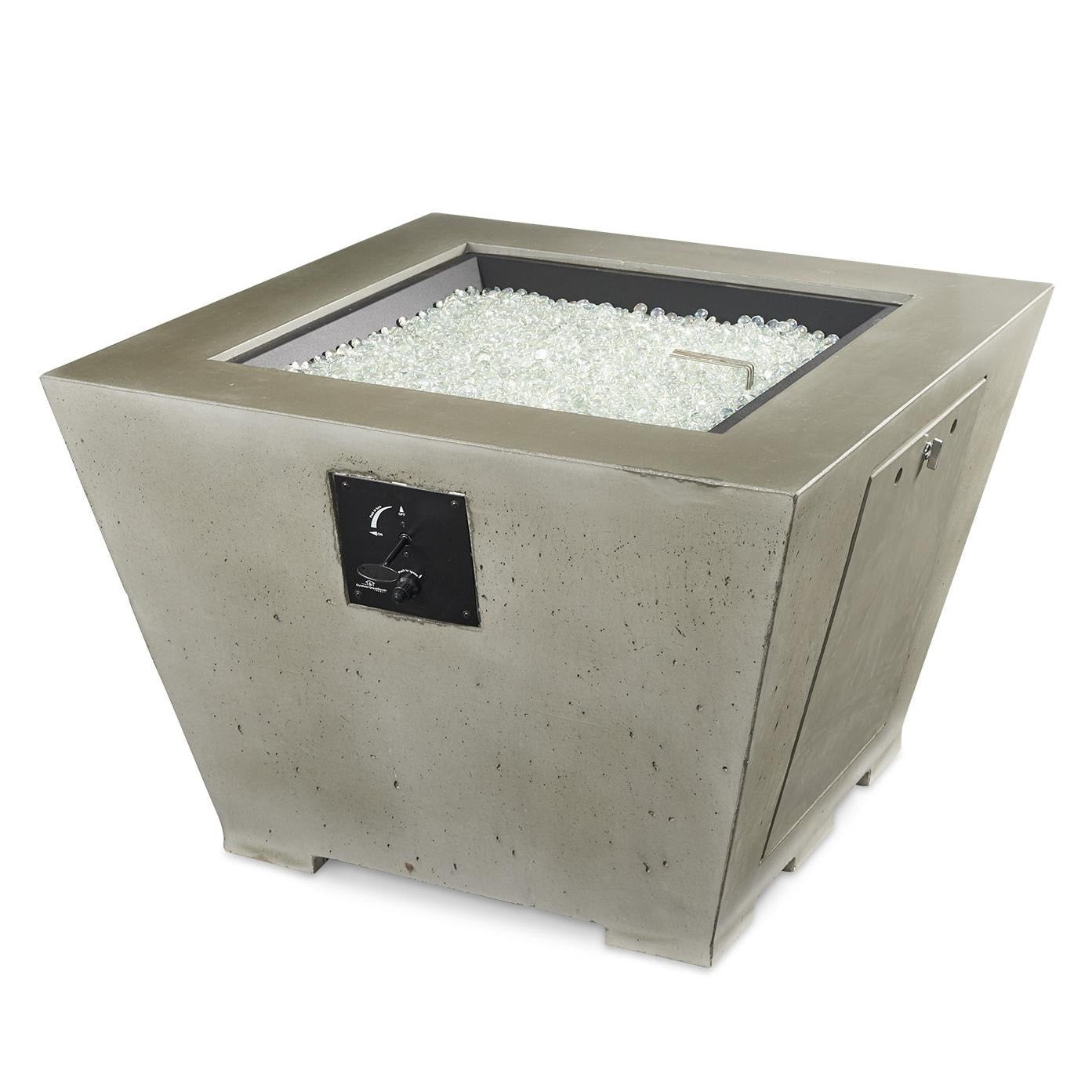 Cove 37-Inch Square Glass Fiber Reinforced Concrete Propane Fire Bowl in Natural Gray