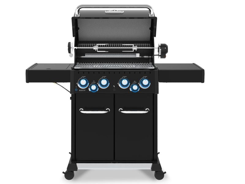 Broil King Baron 490 PRO 4-Burner Gas Grill With With Rotisserie and Side Burner - Shadow
