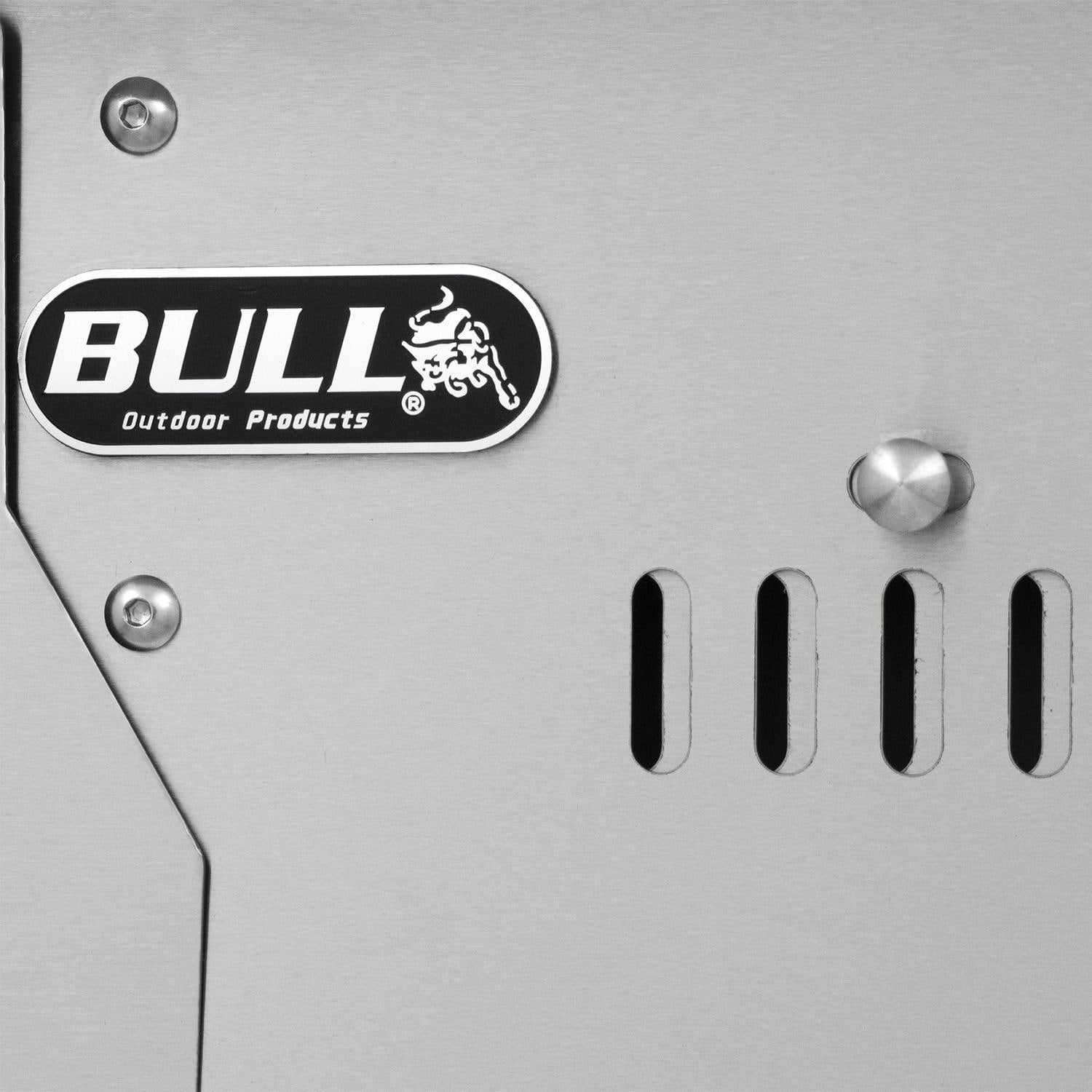 BULL Outdoor Products logo on a metallic surface