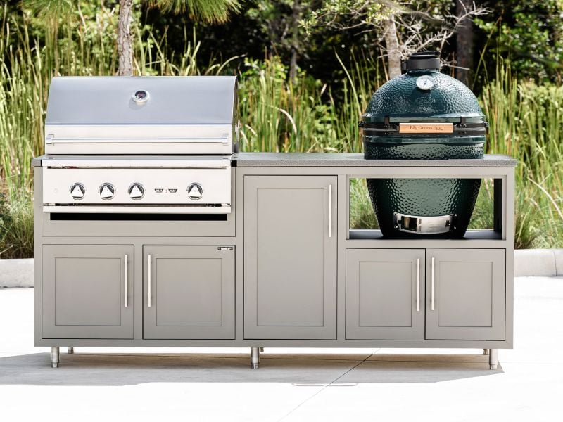 Challenger Designs 7-Ft Outdoor Kitchen Island with 32-Inch Delta Heat Gas Grill