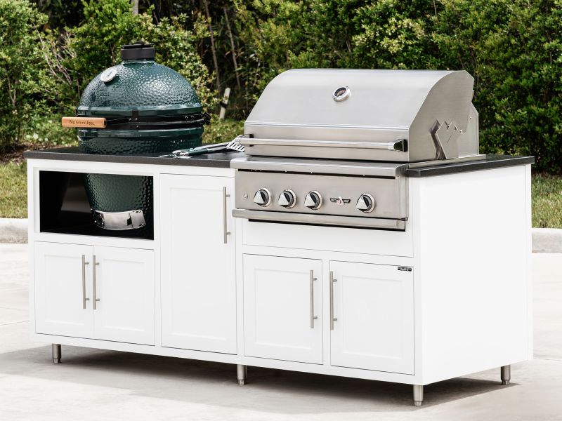 Challenger Designs 7-Ft Outdoor Kitchen Island with 32-Inch Delta Heat Gas Grill