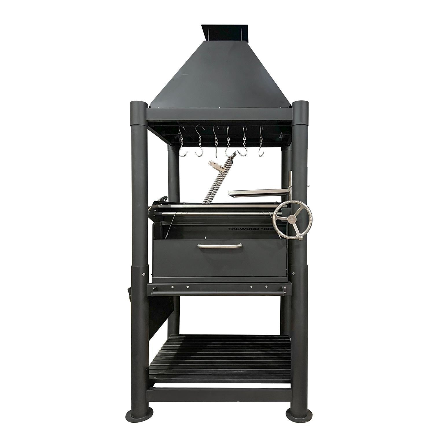 Tagwood BBQ Beast Argentine Wood Fire & Charcoal Grill - Black - BBQ02SIB