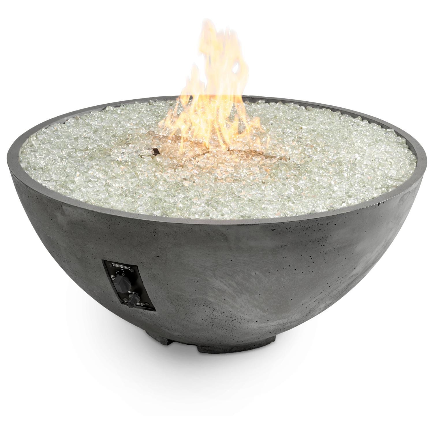 Cove 42-Inch Round Glass Fiber Reinforced Concrete Propane Fire Bowl in Midnight Mist