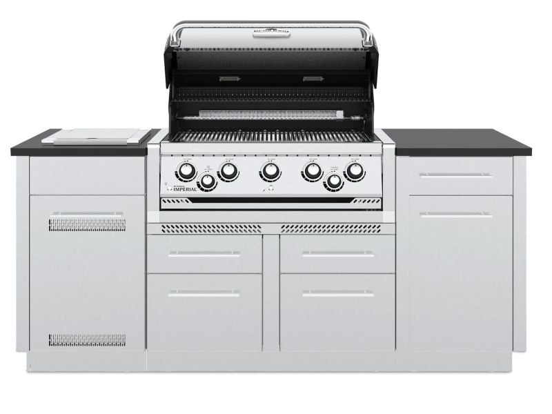 Broil King Imperial S 590i 5-Burner Gas Grill Island With Rotisserie & Side Burner