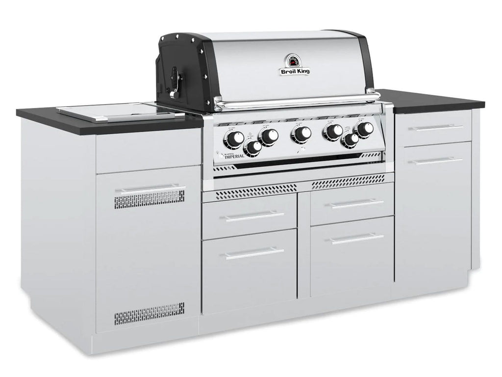 Broil King Imperial S 590i 5-Burner Gas Grill Island With Rotisserie & Side Burner