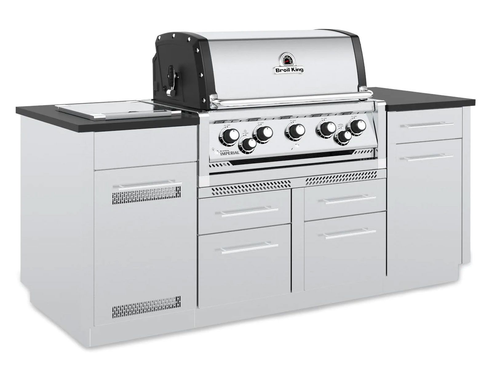 Broil King Imperial S 590i 5-Burner Gas Grill Island With Rotisserie & Side Burner