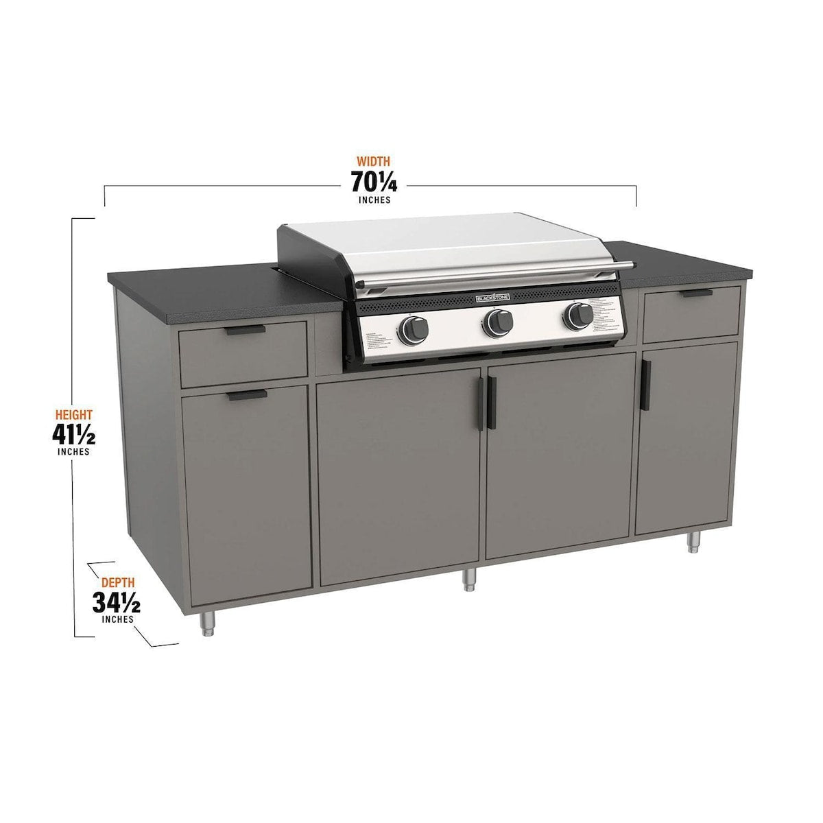 Blackstone 70 Inch Built-In Natural Gas Griddle Island - KT24021