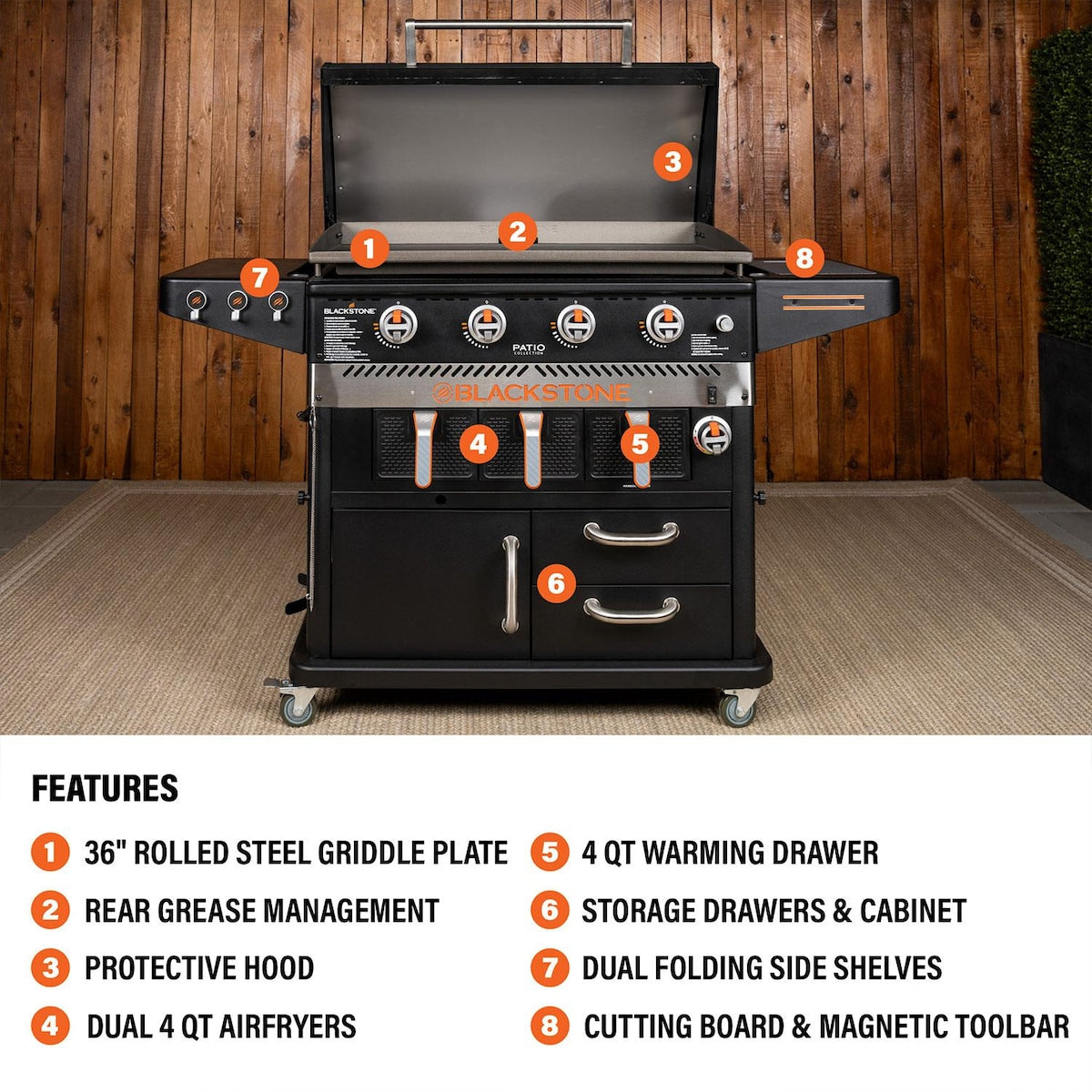 Blackstone 36-Inch Griddle W/ Air Fryer & Cover