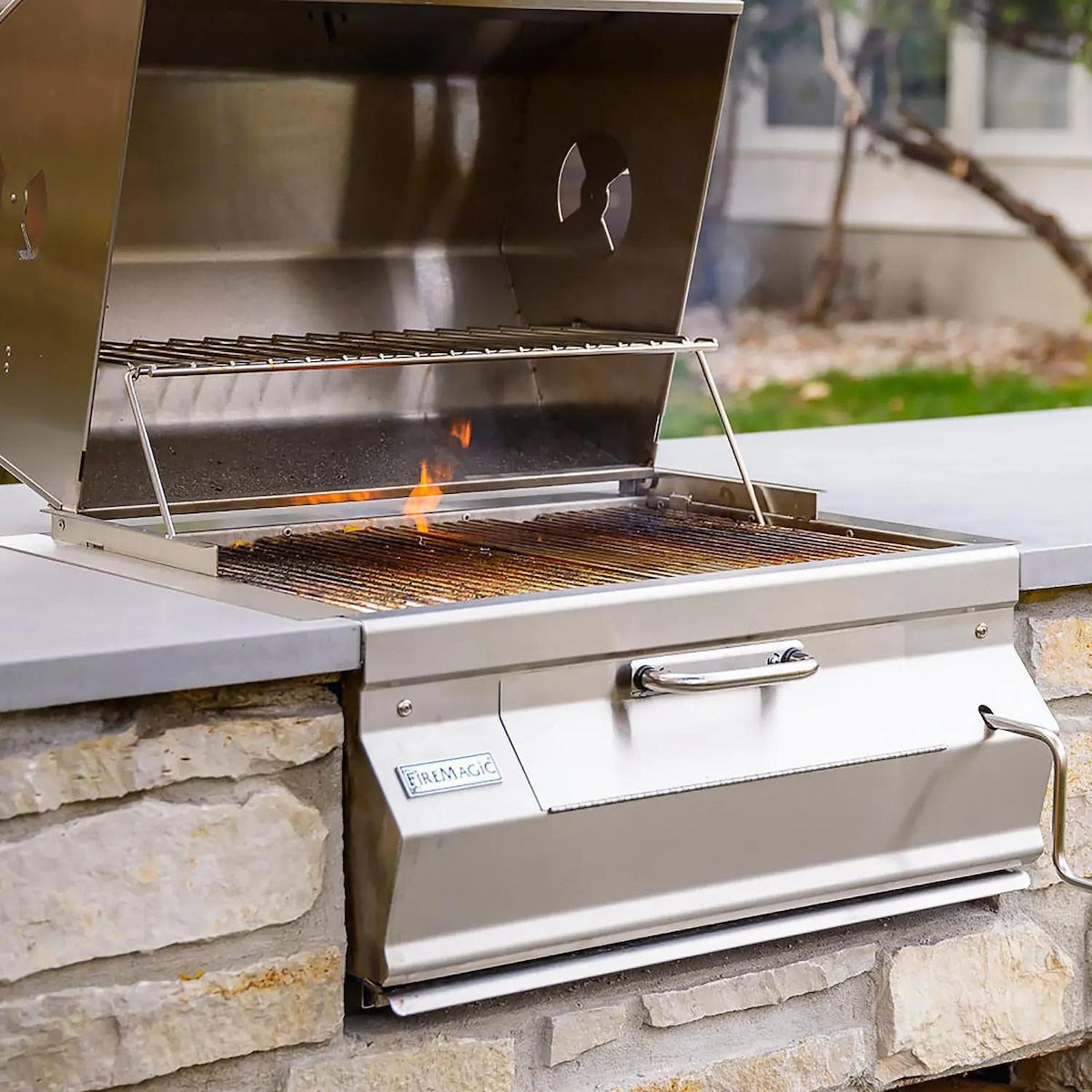 Fire Magic Legacy 24-inch Charcoal Built-In Grill with Smoker Hood