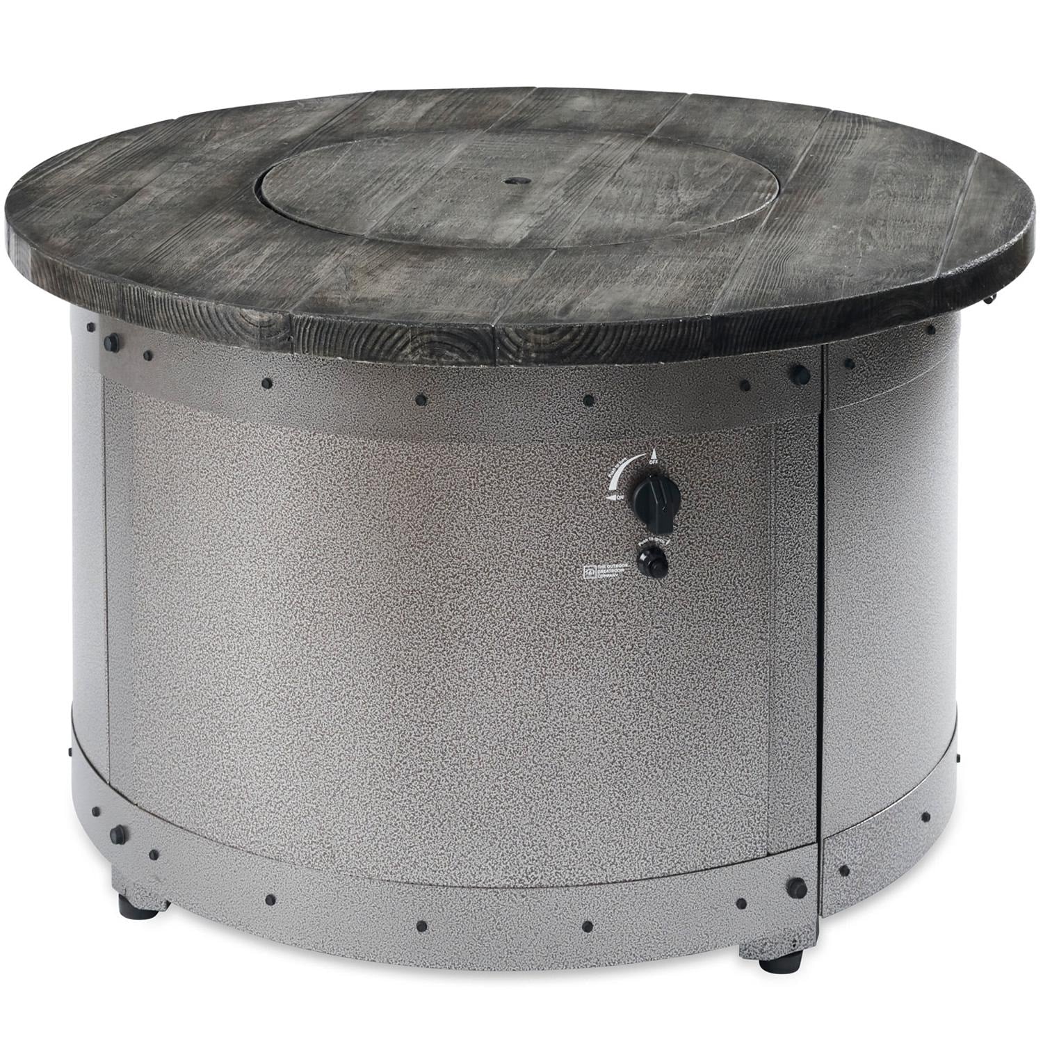 Edison 41-Inch Round Powder Coated Steel Propane Fire Pit Table in Gray