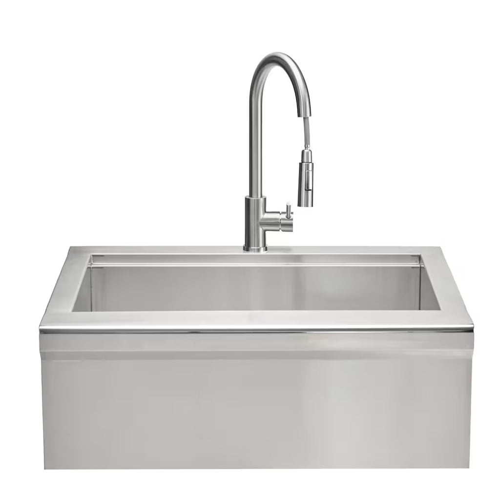Coyote 30-Inch Farmhouse Apron Front Stainless Steel Outdoor Sink
