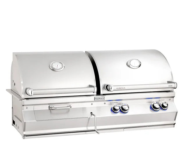 Fire Magic 46-inch Aurora A830i, Gas and Charcoal Combo Grill (With Rotisserie)