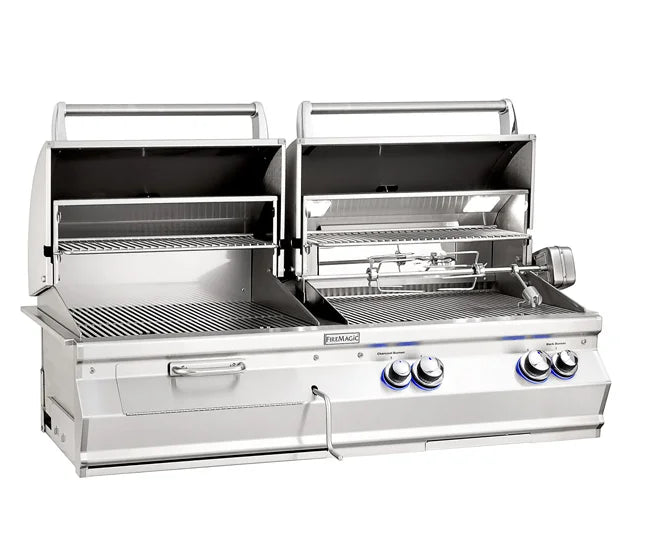 Fire Magic 46-inch Aurora A830i, Gas and Charcoal Combo Grill (With Rotisserie)