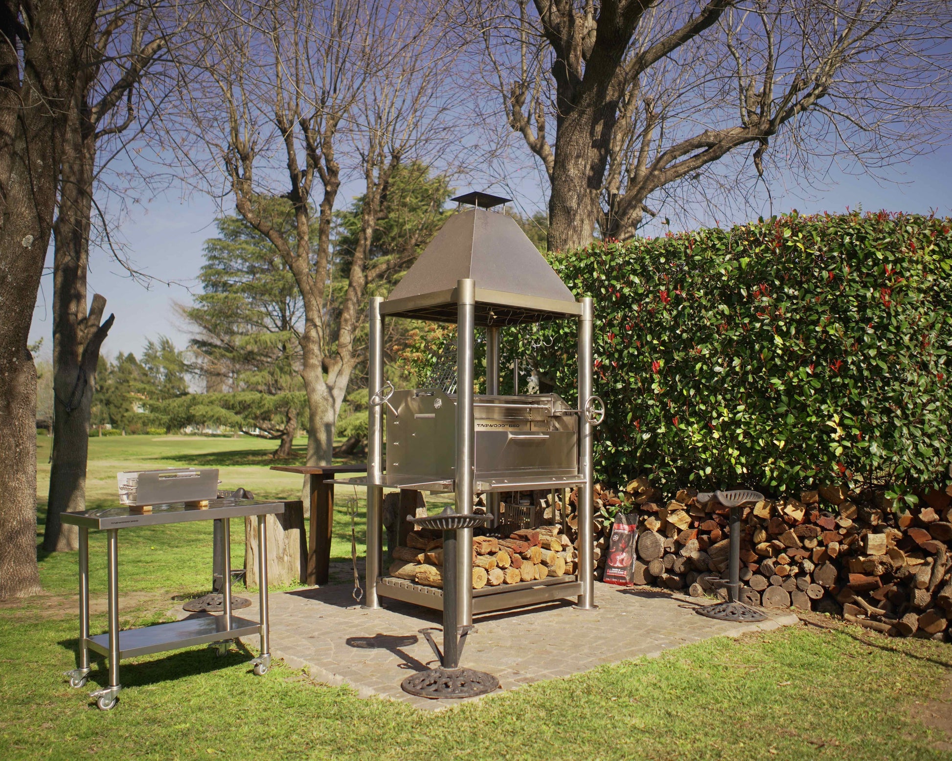 Tagwood BBQ Silver Bullet Argentine Wood Fire & Charcoal Grill - All Stainless Steel - BBQ02SS