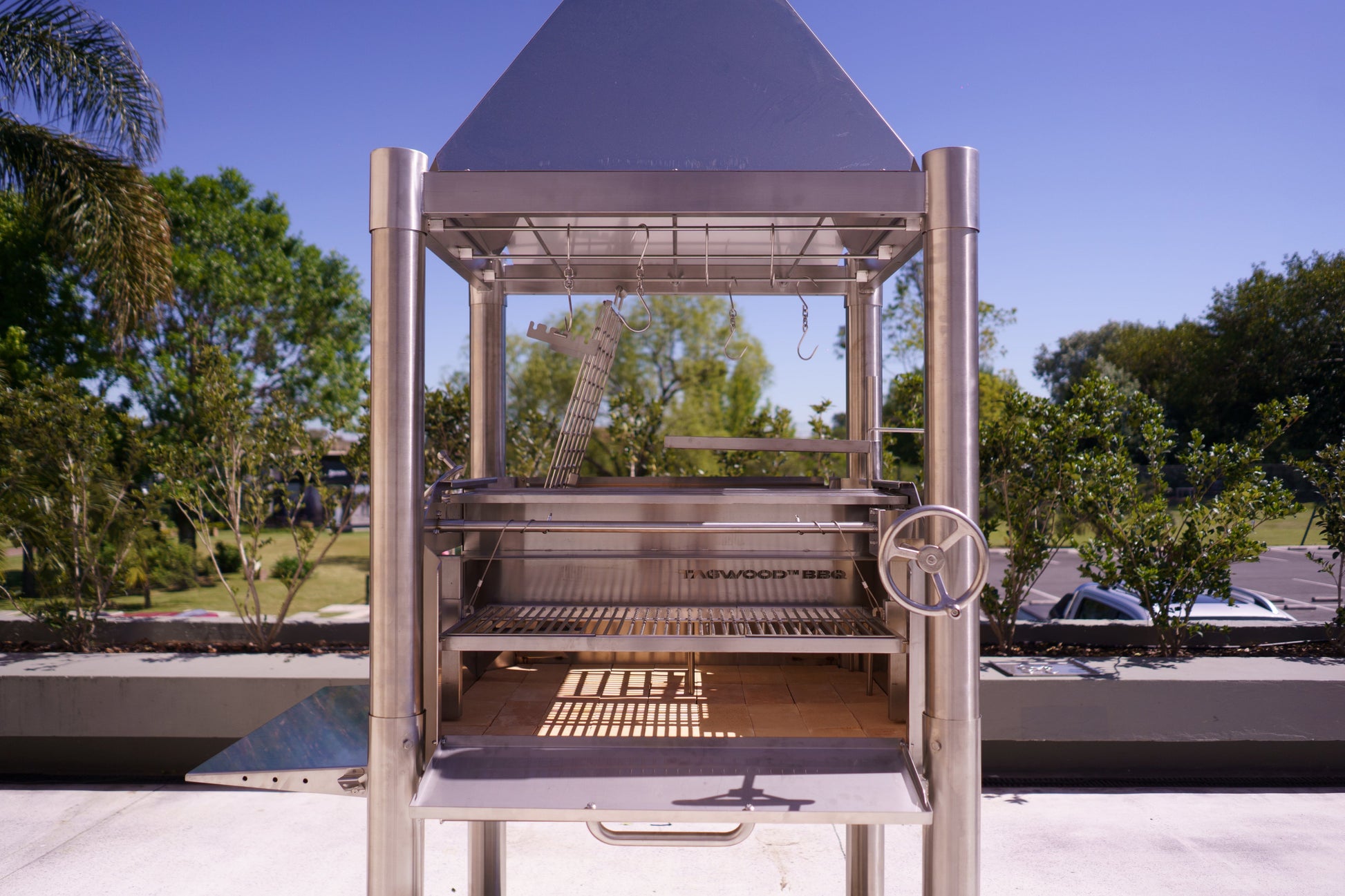 Tagwood BBQ Silver Bullet Argentine Wood Fire & Charcoal Grill - All Stainless Steel - BBQ02SS