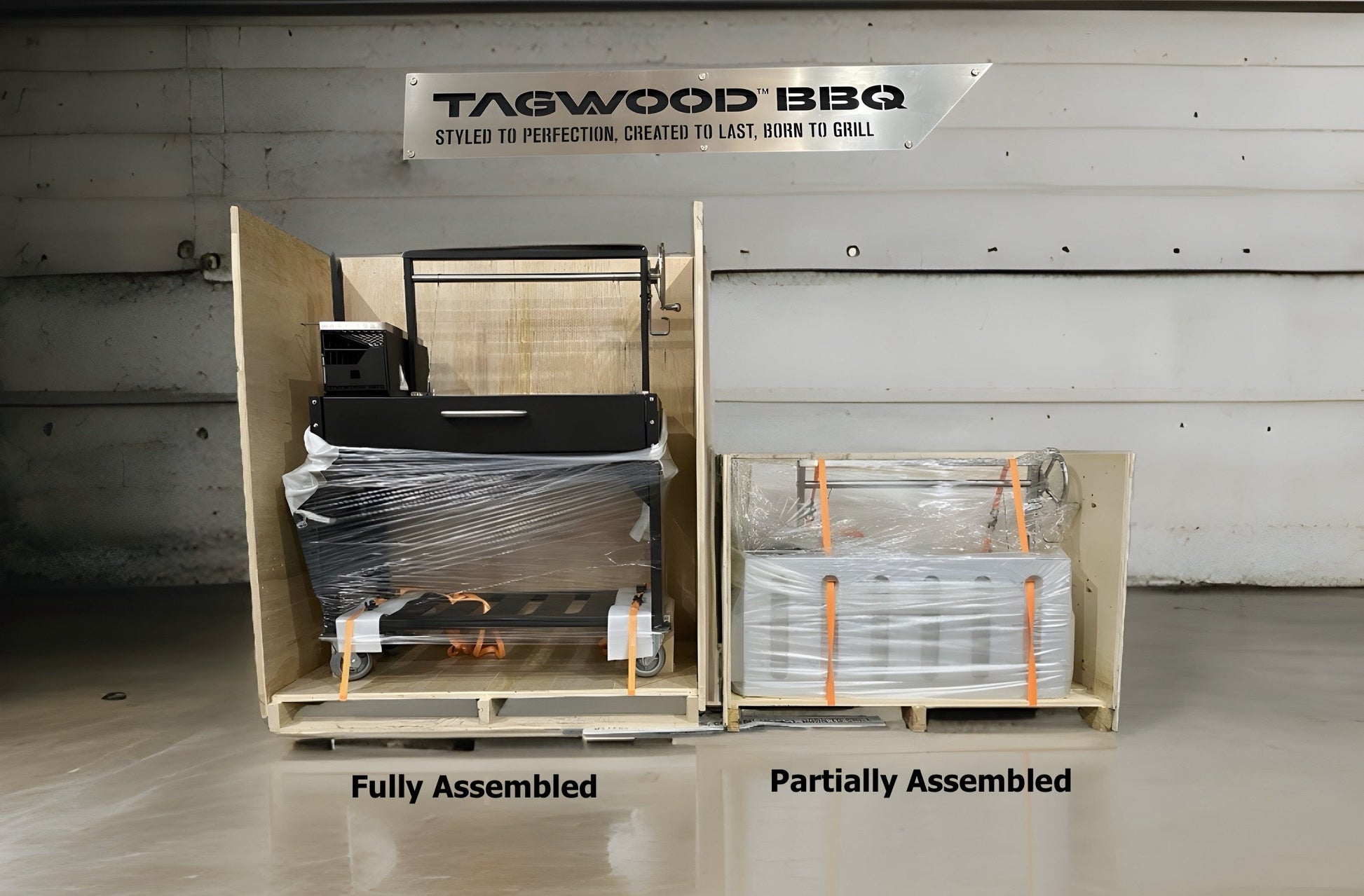 Tagwood BBQ Fully Assembled Argentine Santa Maria Wood Fire & Charcoal Grill - All Stainless Steel - BBQ03SSF