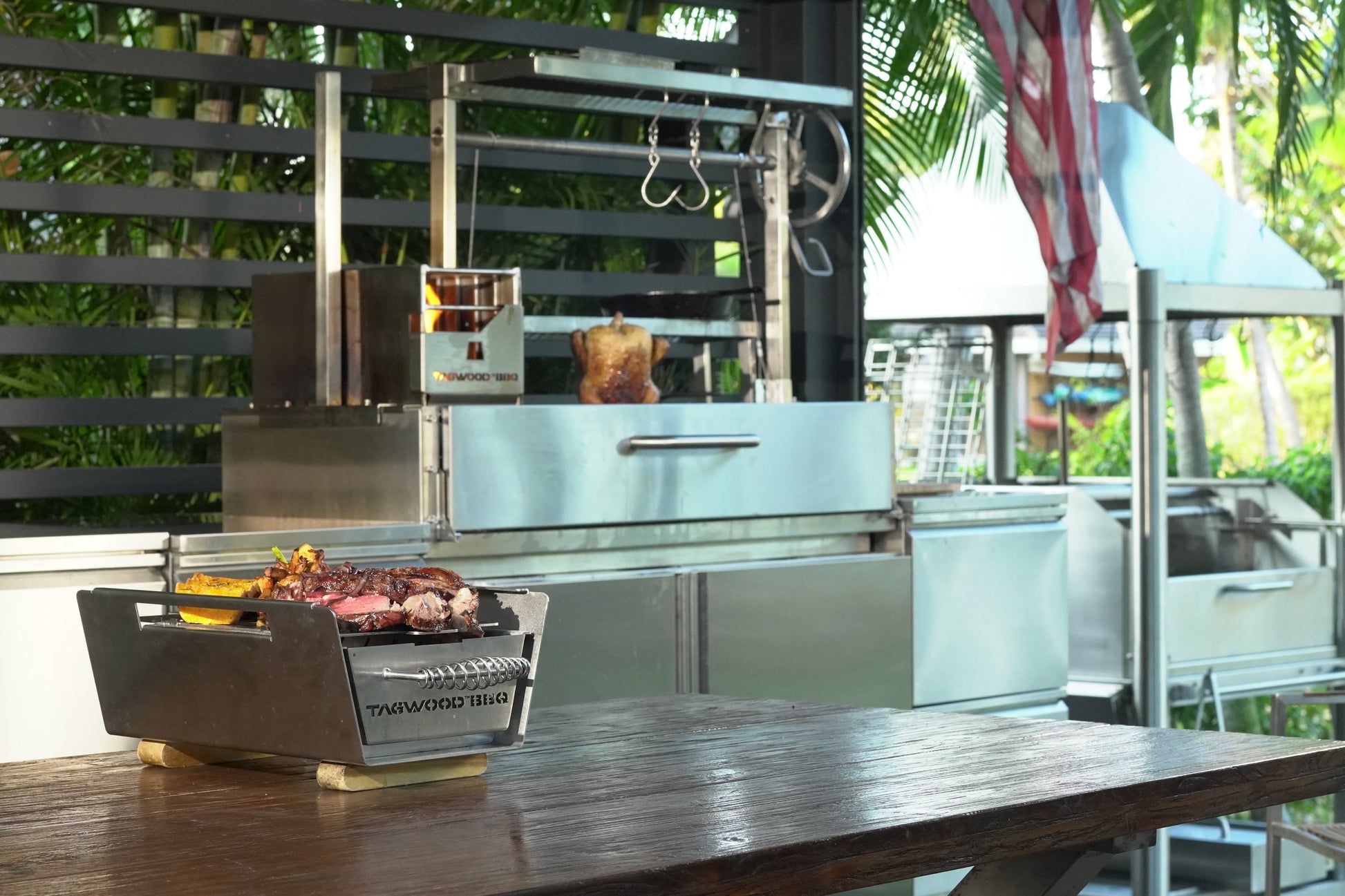 Tagwood BBQ Fully Assembled Built-In Santa Maria Argentine Wood Fire & Charcoal Grill - BBQ05SSF