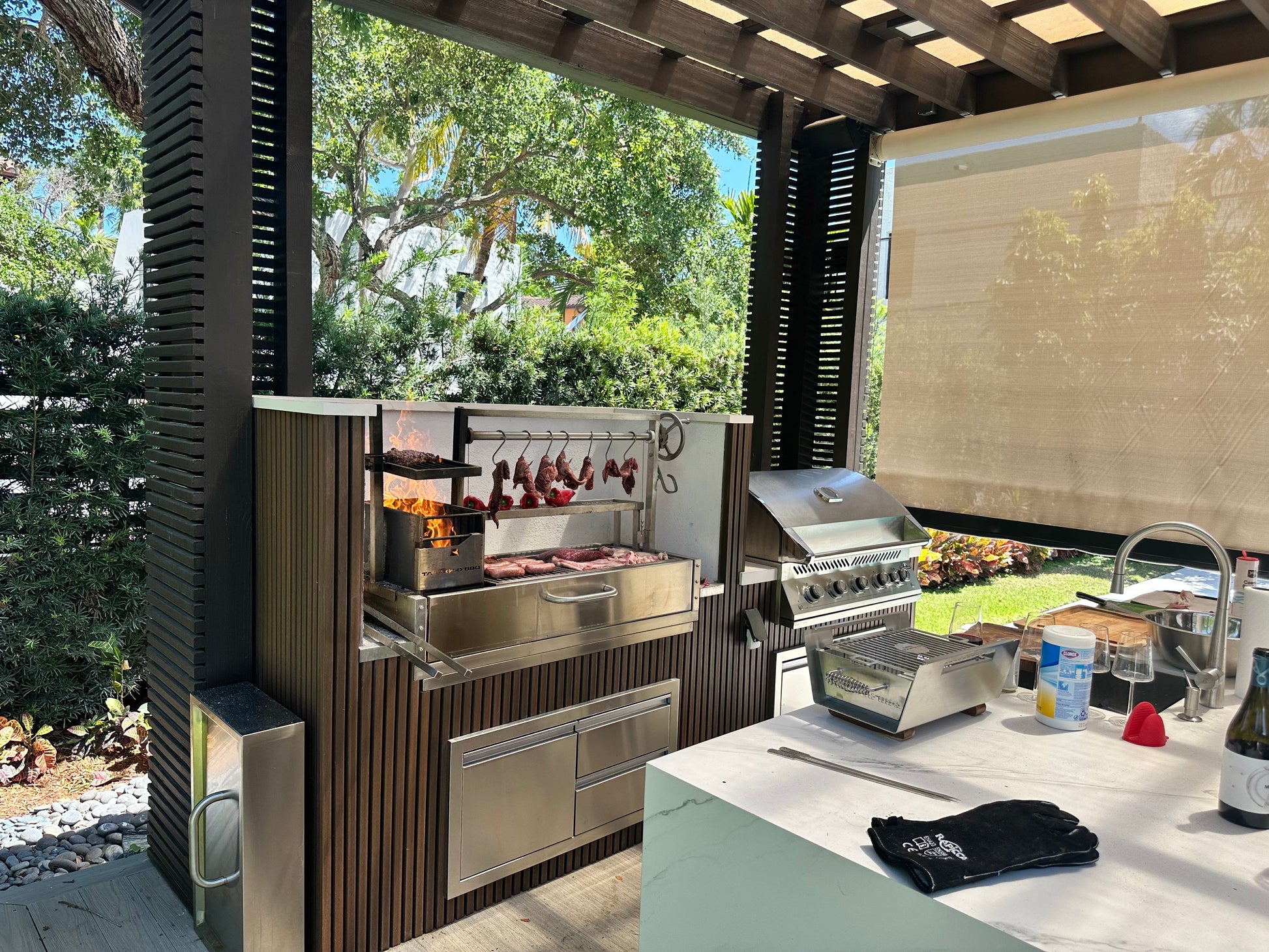 Tagwood BBQ Fully Assembled Built-In Santa Maria Argentine Wood Fire & Charcoal Grill - BBQ05SSF