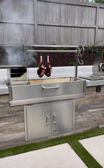 Tagwood BBQ Fully Assembled Built-In Santa Maria Argentine Wood Fire & Charcoal Grill - BBQ05SSF