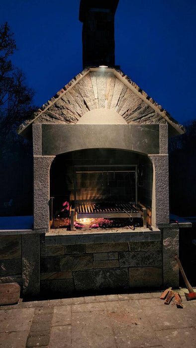 Tagwood BBQ Insert Style Argentine Santa Maria Wood Fire & Charcoal Grill W/ V-Shaped Grates - BBQ09SS-V