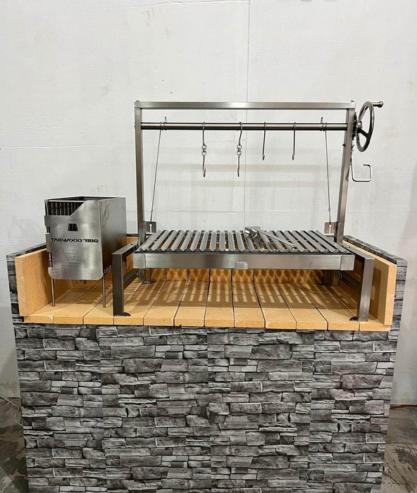 Tagwood BBQ Insert Style Argentine Santa Maria Wood Fire & Charcoal Grill W/ V-Shaped Grates - BBQ09SS-V