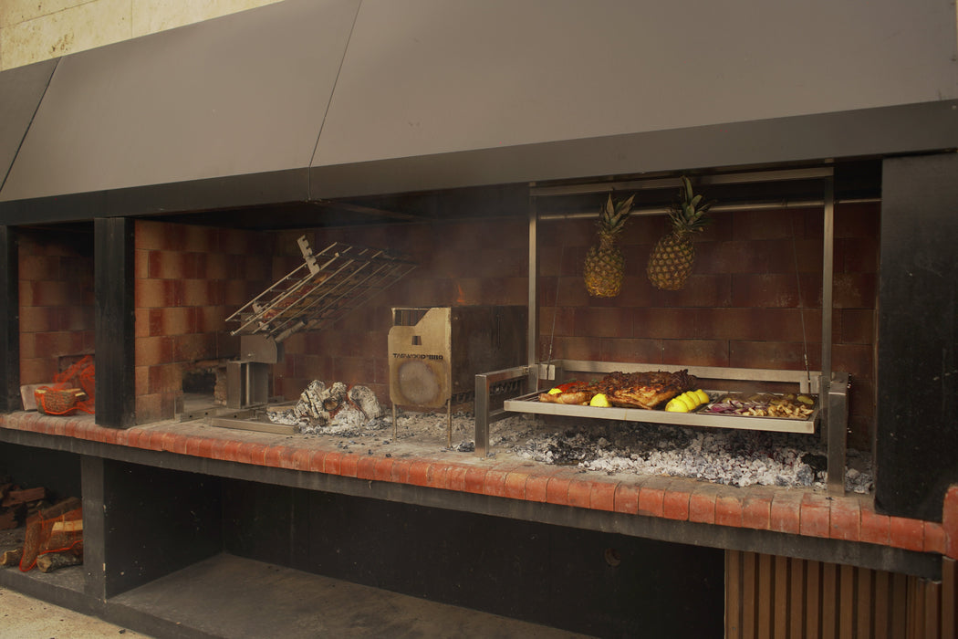 Tagwood BBQ Insert Style Argentine Santa Maria Wood Fire & Charcoal Grill W/ V-Shaped Grates - BBQ09SS-V