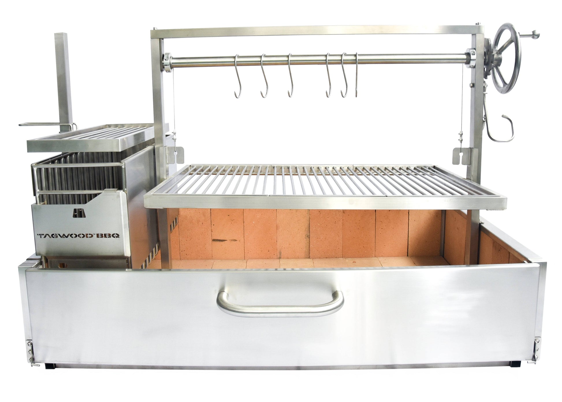 Tagwood BBQ Fully Assembled XL Built-In Argentine Wood Fire & Charcoal Grill - BBQ25SS