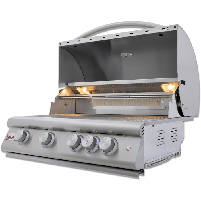 Blaze Premium LTE+ Marine Grade 32-Inch 4-Burner Built-In Gas Grill With Rear Infrared Burner & Lift-Assist Hood