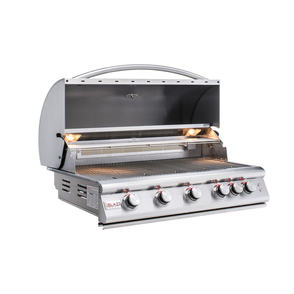 Blaze LTE 40-Inch 5-Burner Built-In Gas Grill with Rear Infrared Burner and Grill Lights (BLZ-5LTE2)