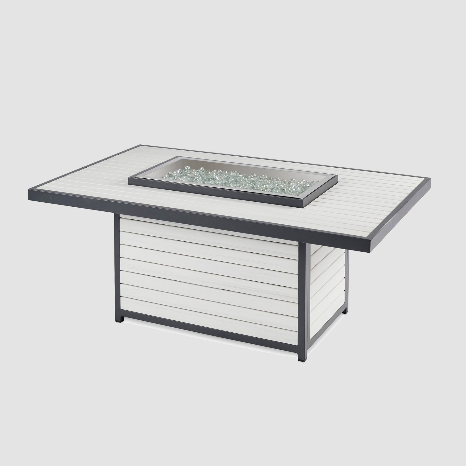 Kenwood and Brooks Rectangular Chat Height Gas Fire Pit Table