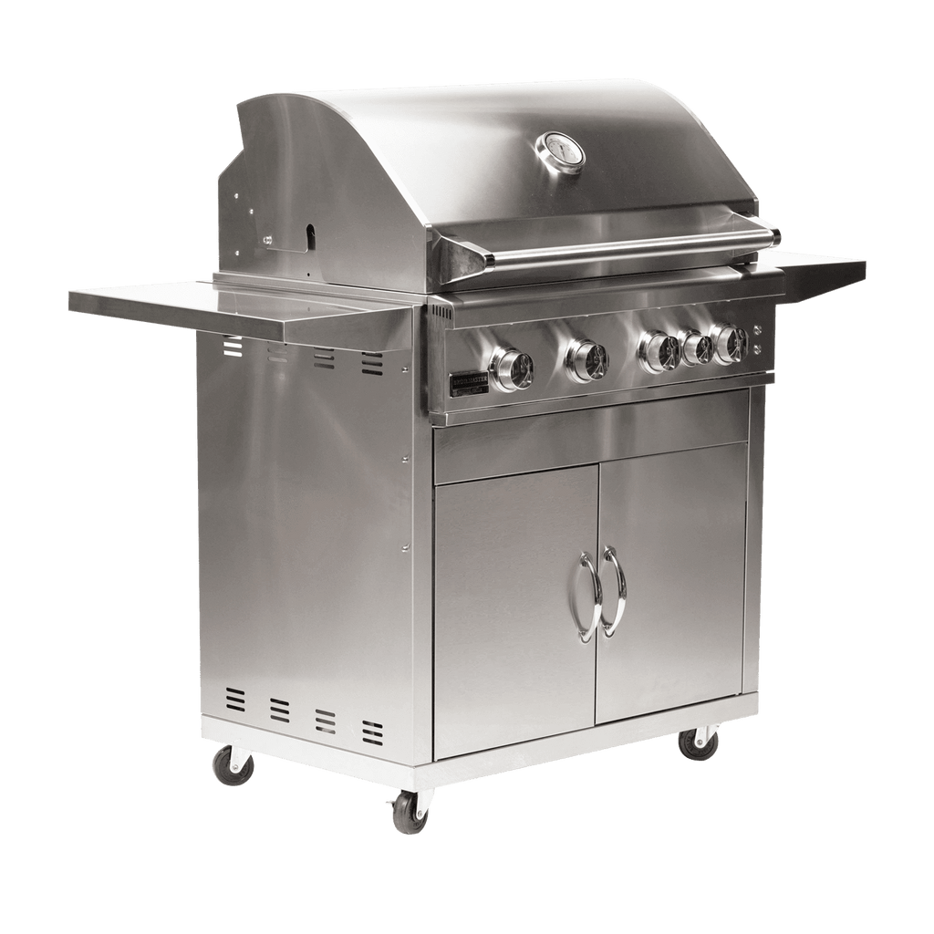 Broilmaster B-Series Deluxe 32-Inch Marine Grade Stainless Steel Freestanding Gas Grill with Rear Infrared Burner (BSB324MG)
