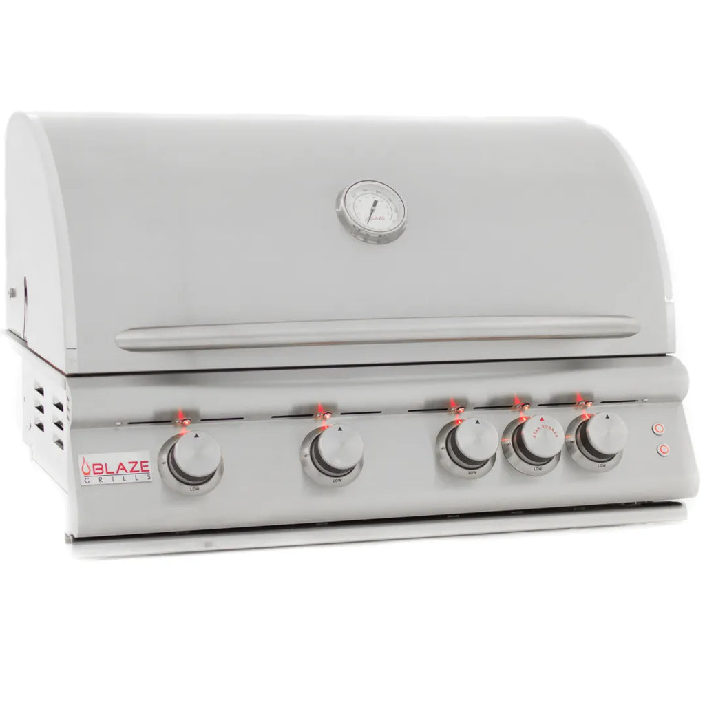 Blaze LTE Marine Grade 32-Inch 4-Burner Built-In Gas Grill w/ Rear Infrared Burner and Grill Lights (BLZ-4LTE2MG)