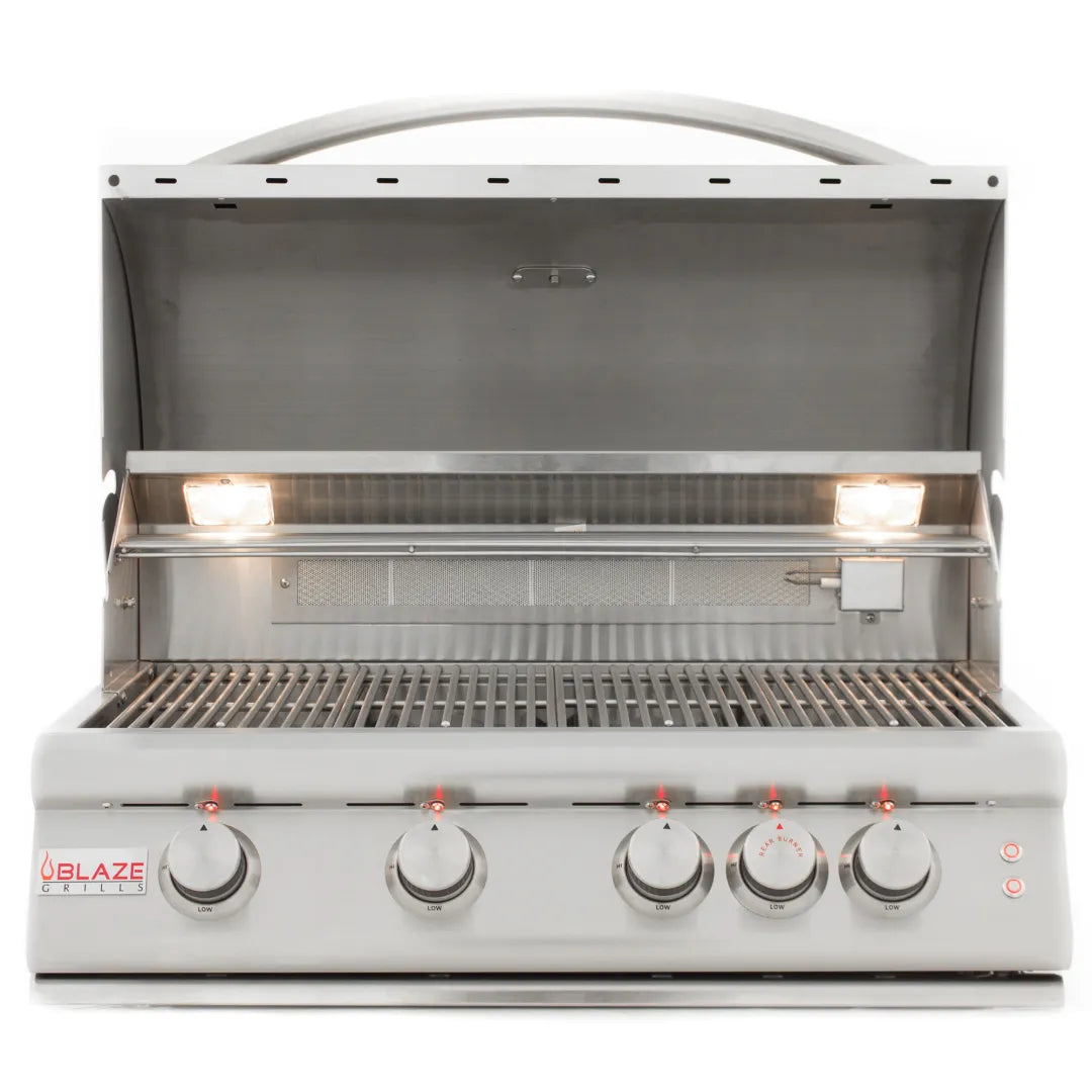 Blaze LTE Marine Grade 32-Inch 4-Burner Built-In Gas Grill w/ Rear Infrared Burner and Grill Lights (BLZ-4LTE2MG)